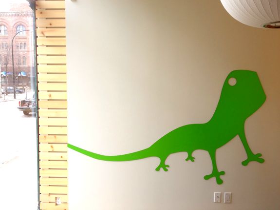 Visual Lizard logo in six foot aluminum and vinyl