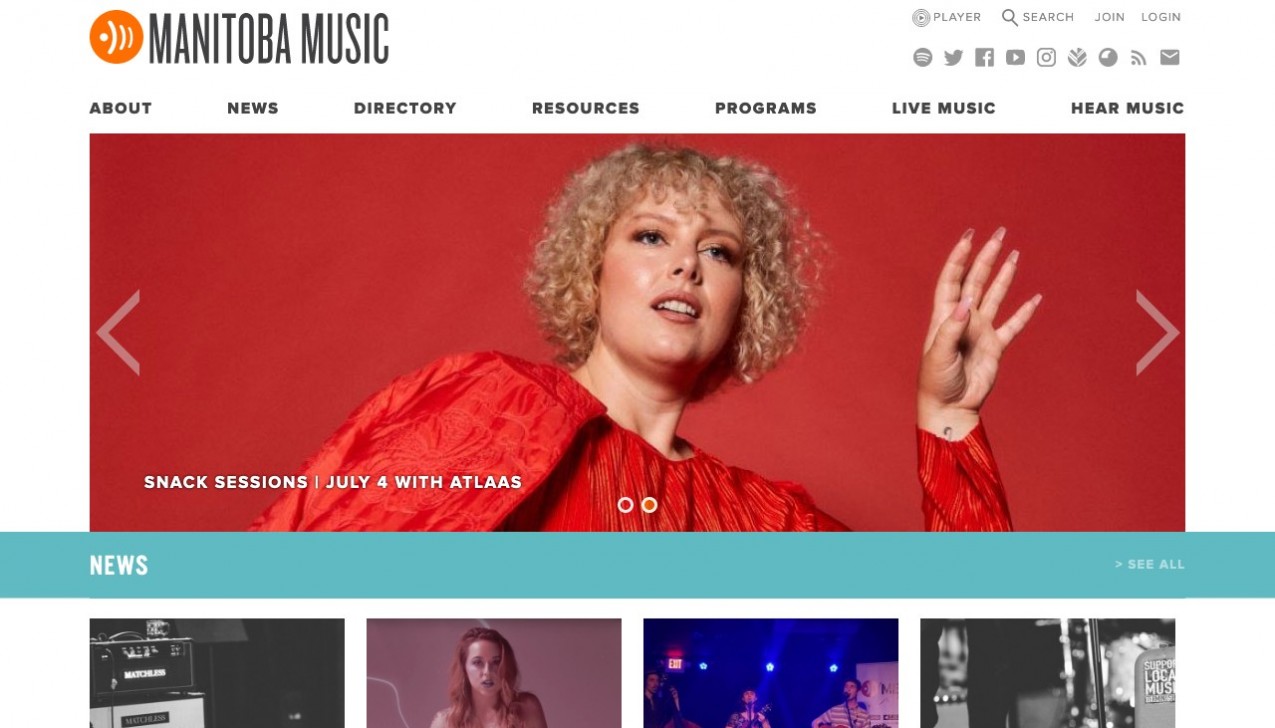 "Manitoba Music" Project Main Screenshot